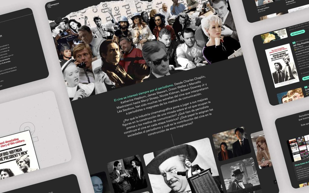 Periodistas en el Cine: Plataforma con buscador de películas, integración con API externa y filtros avanzados.